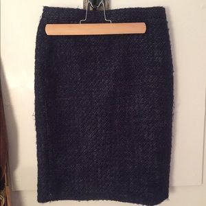 Classic J. Crew tweed No. 2 Pencil skirt in navy